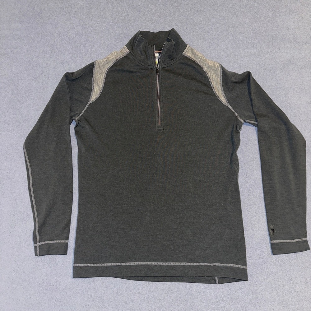 Smartwool 1/4 Zip Thermal Jacket Long Sleeve Gray‎ Mens Size Large